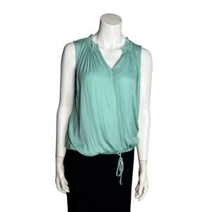 Dolan Top Women's Medium Teal Ruched Hi Low Hem